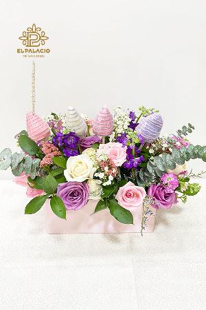 Chocofresas con flores 85