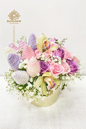 Chocofresas con flores 92